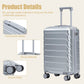 HouseOfZazla 20-inch silver ABS hard shell luggage with four spinner wheels
