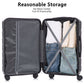 HouseOfZazla 3-piece spinner wheel luggage set with combination locks