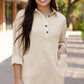 Arianna Waffle  Half Button Top. - Farnelli