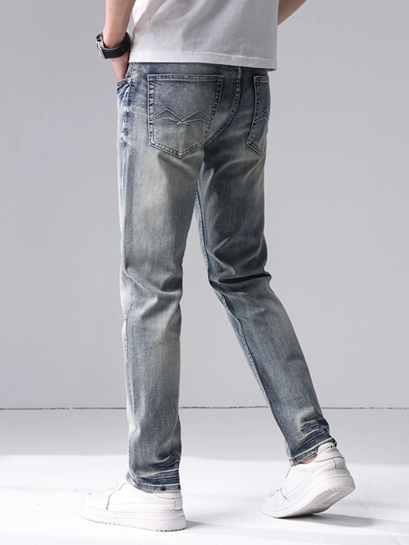 Men's Washed Slim Fit Jeans - Farnelli