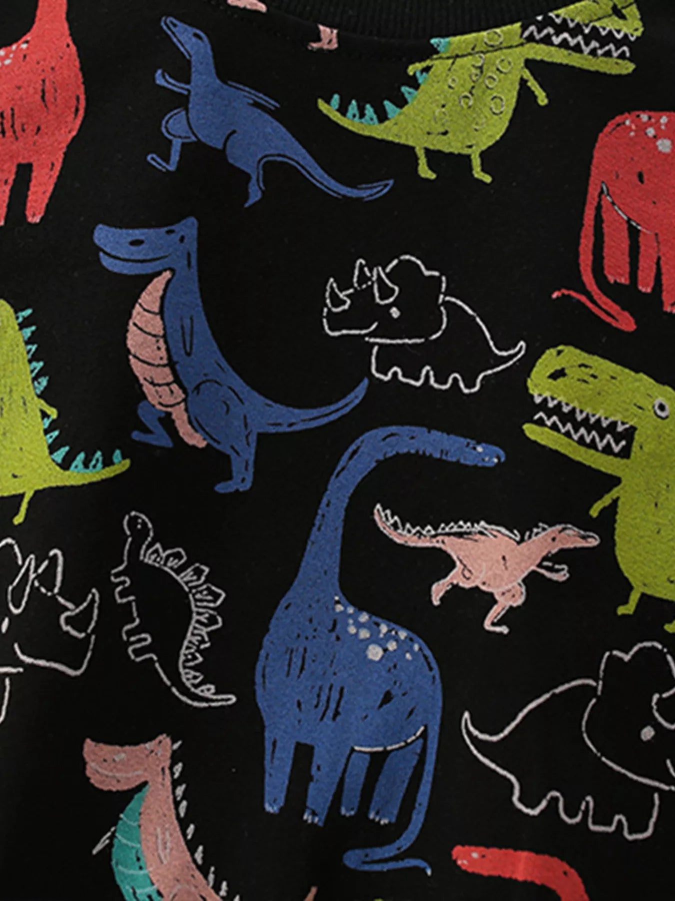 Children's Dinosaur Print Crew Neck Sweatshirt - Farnelli