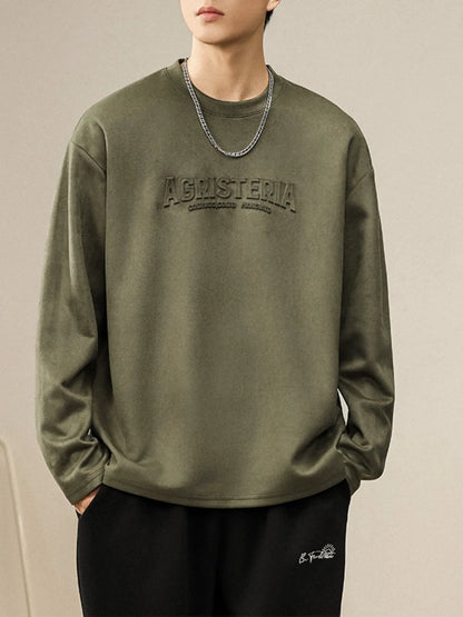 Men's Plus Size Round Neck Long Sleeve Sweatshirt - Farnelli