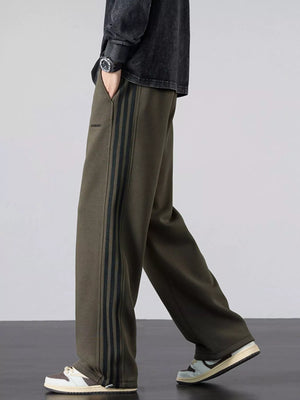Men's Plus Size Casual Striped Wide Leg Sweatpants - Farnelli