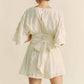 Davi & Dani Batwing Sleeve Waist Belt Romper - Farnelli