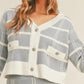 MABLE Plaid Button Down Sweater Cardigan and Mini Skirt Set - Farnelli