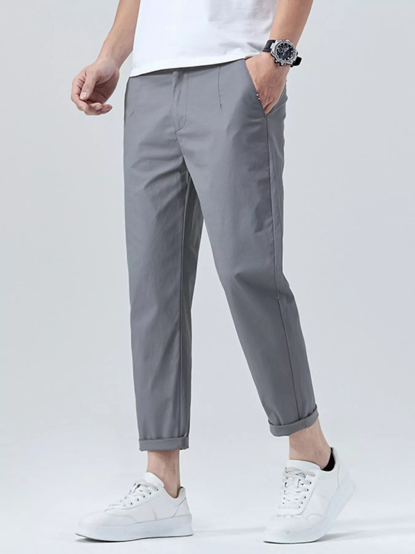 Men's Casual Straight-Leg Cropped Pants - Farnelli