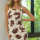 BiBi Cow Print Elastic Shoulder Strap Dress - Farnelli