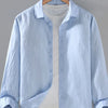 Men's Plus Size Button Up Long Sleeve Shirt - Light Blue