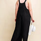 Kori America Full Size Sleeveless Ruched Wide Leg Overalls - Farnelli