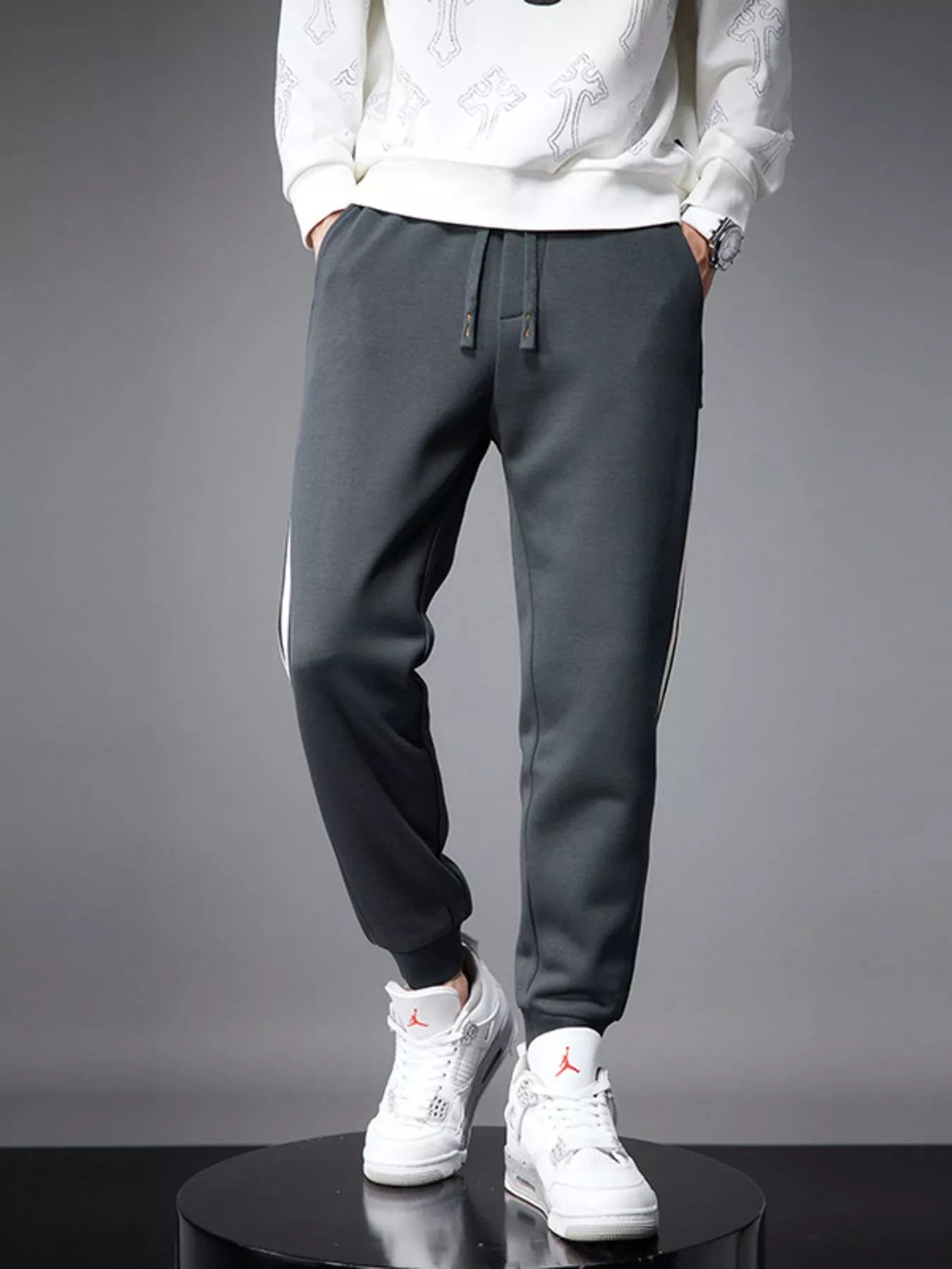 Men's Side Striped Drawstring Joggers - Farnelli