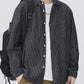 Men's Plus Size Striped Button Up Long Sleeve Shirt - Farnelli