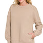 Zenana Full Size Fleece Hi-low Boyfriend Sweatshirts with Pockets Plus Size - Farnelli