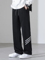 Men's Full Size Casual Loose Fit Sweatpants with Stripes Plus Size - Farnelli