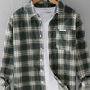 Men's Plus Size Plaid Button Up Long Sleeve Shirt - Green