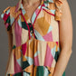 Umgee Full Size Button Detail Ruffle Sleeve Mini Dress Plus Size - Farnelli