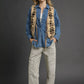 Umgee Mix Patterned Sherpa Tie-Front Vest - Farnelli