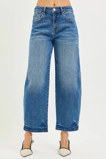RISEN Slouchy Cropped Barrel Jeans - Farnelli