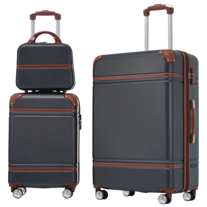 HouseOfZazla 3-piece hardshell luggage set with spinner wheels and TSA locks in multiple colors
