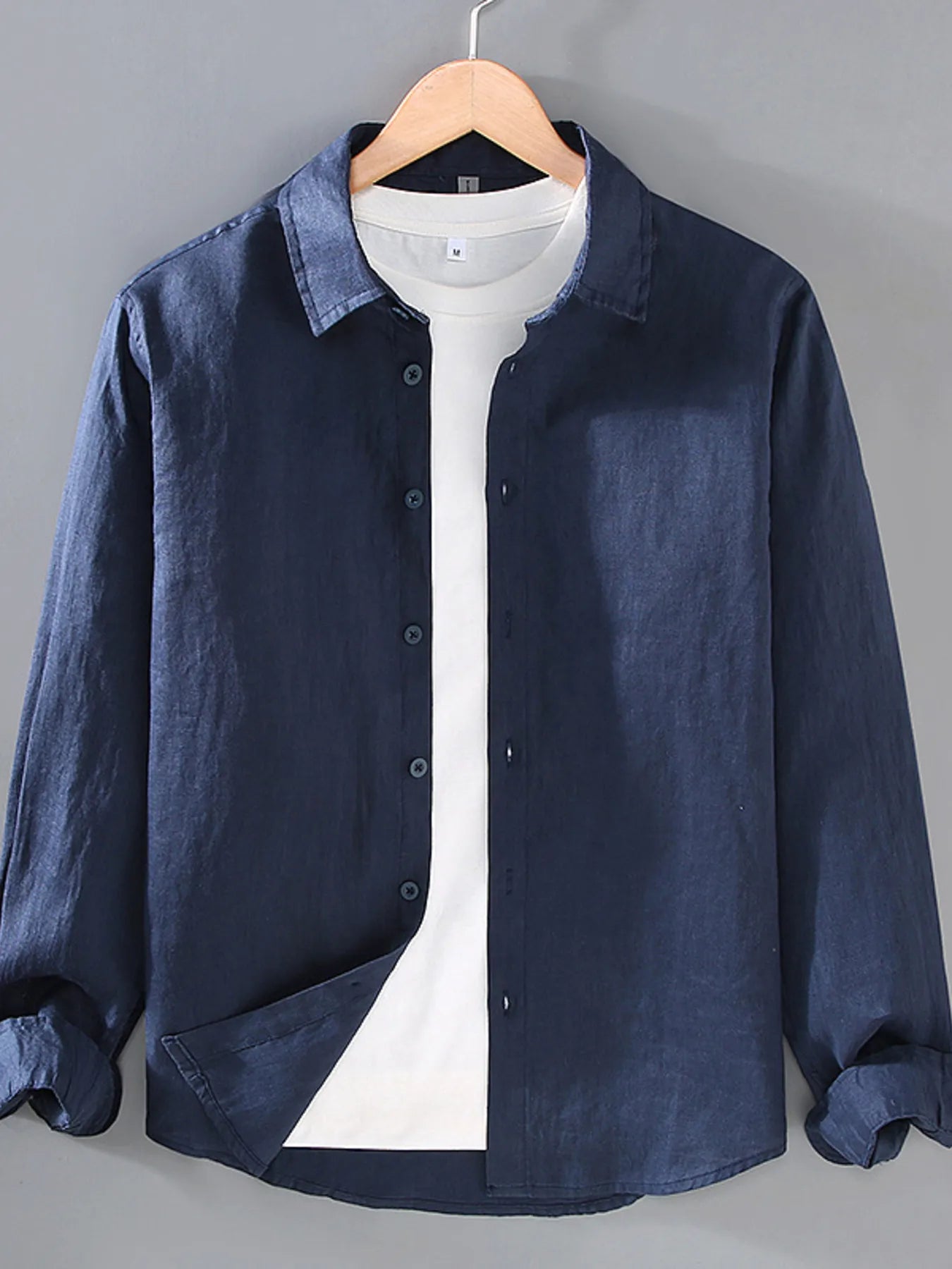 Men's Plus Size Button Up Long Sleeve Shirt - Farnelli