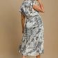 Umgee Full Size Two Tone Landscape Print Midi Dress Plus Size - Farnelli