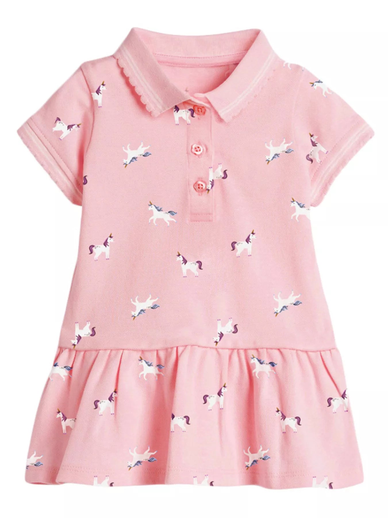 Children's Button Detail Short Sleeve Dress - Farnelli