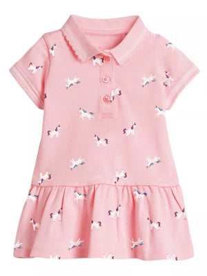 Children's Button Detail Short Sleeve Dress - Farnelli
