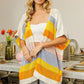 BiBi Openwork Striped Open Front Knit Cardigan - Farnelli