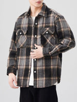 Men's Plaid Button Up Long Sleeve Shirt - Farnelli