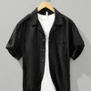 Men's Plus Size Button Up Short Sleeve Shirt - Black