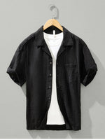 Men's Plus Size Button Up Short Sleeve Shirt - Farnelli