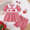 Children's Gingham 'LOVE' Top and Shorts Set - Love