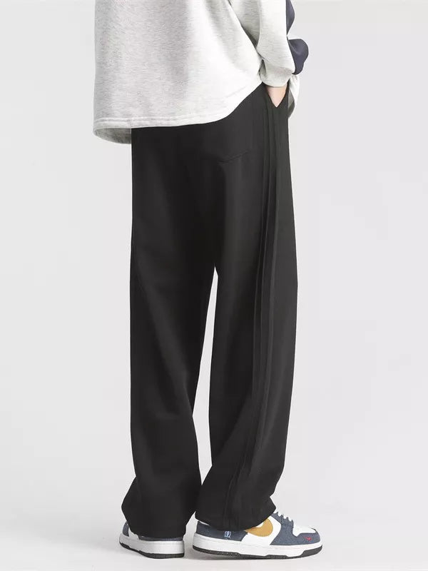 Men's Full Size Casual Loose-Fit Sweatpants with Side Stripes Plus Size - Farnelli