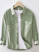Men's Button Up Long Sleeve Shirt - Farnelli