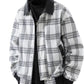 Men's Plus Size Plaid Pattern Snap Down Casual Jacket - Farnelli