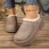 Plush Lined Platform Boots - Gray