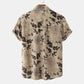 Men's Plus Size Floral Print Short Sleeve Button Down Shirt - Farnelli