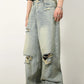 Men's Distressed Wide Leg Jeans - Farnelli