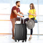 HouseOfZazla 24-inch black hardshell ABS suitcase with expandable design and double wheels