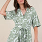 VERY J Oversized Printed Button Down Resort Romper - Farnelli
