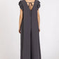 Mittoshop V-Neck Ruffled Cap Sleeve Wide Leg Jumpsuit - Farnelli