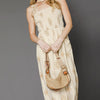 Umgee Smocked Printed Wide Leg Jumpsuit - CREAM/LATTE