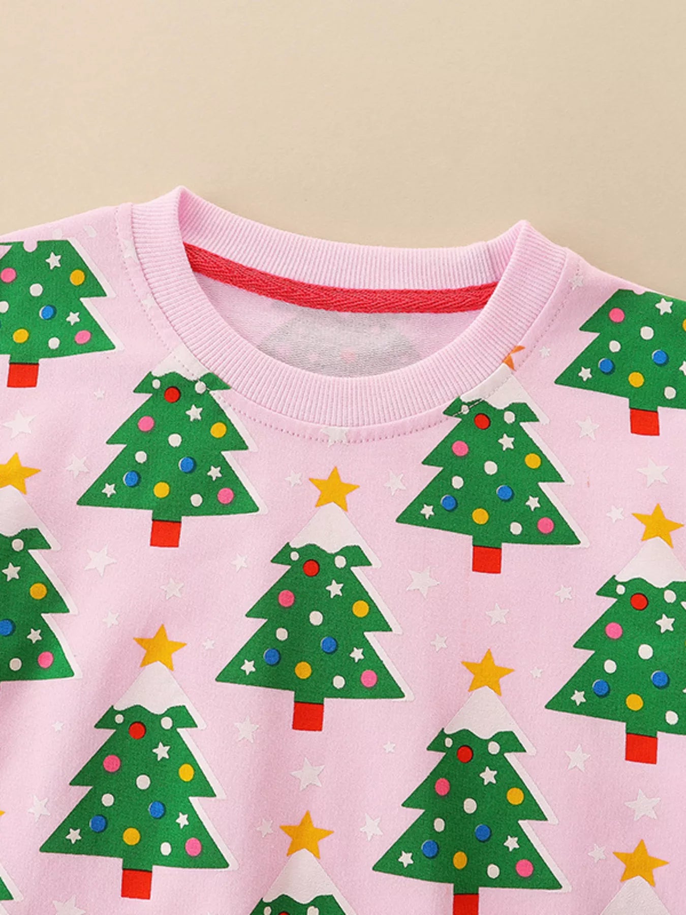 Children's Christmas Tree Print Crewneck Sweatshirt - Farnelli
