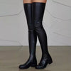 Over-the-Knee Block Heels Boots - Black