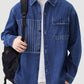 Men's Plus Size Button Up Casual Denim Shirt - Farnelli