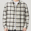 Men's Plus Size Plaid Button Up Long Sleeve Shirt - Off-white