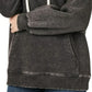 Zenana Acid Wash Fleece Hoodie with Drawstring - Farnelli