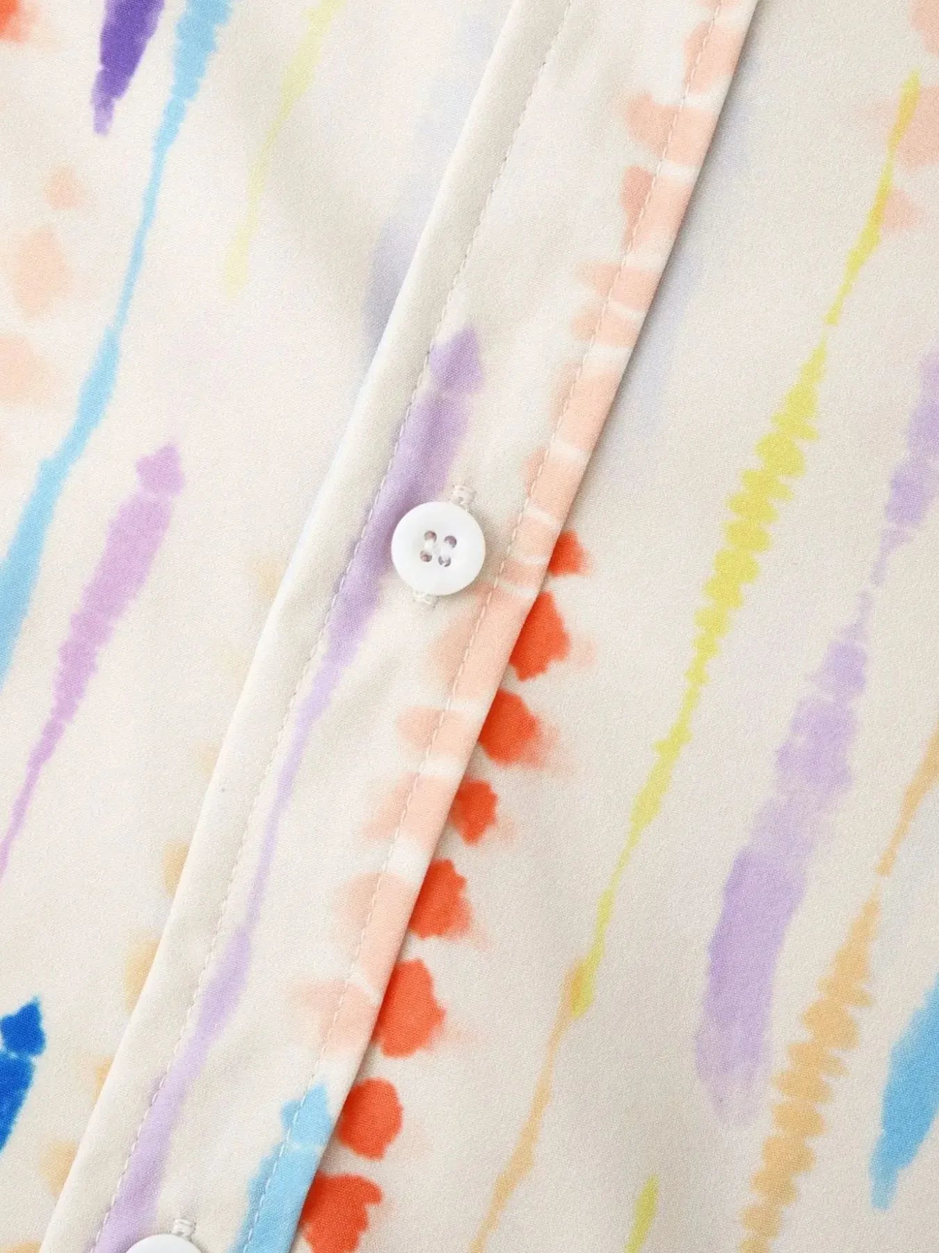Men's Watercolor Stripe Print Long Sleeve  Shirt - Farnelli