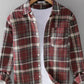 Men's Plus Size Plaid Button Up Long Sleeve Shirt - Farnelli