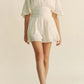 Davi & Dani Batwing Sleeve Waist Belt Romper - Farnelli