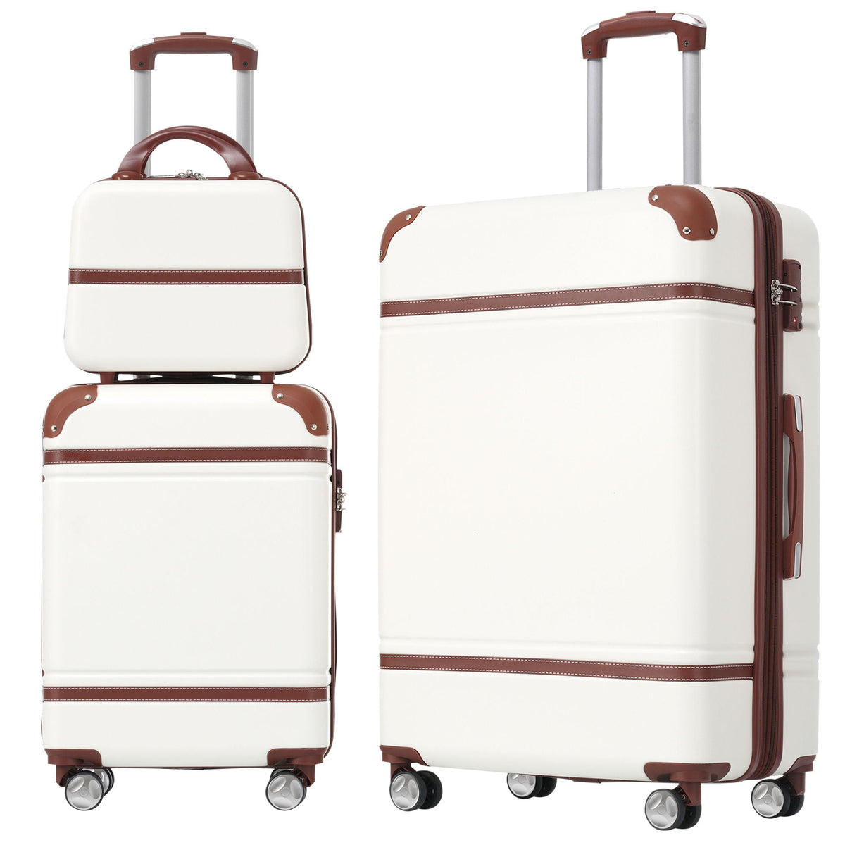 HouseOfZazla 3-piece hardshell luggage set with spinner wheels and TSA locks in multiple colors